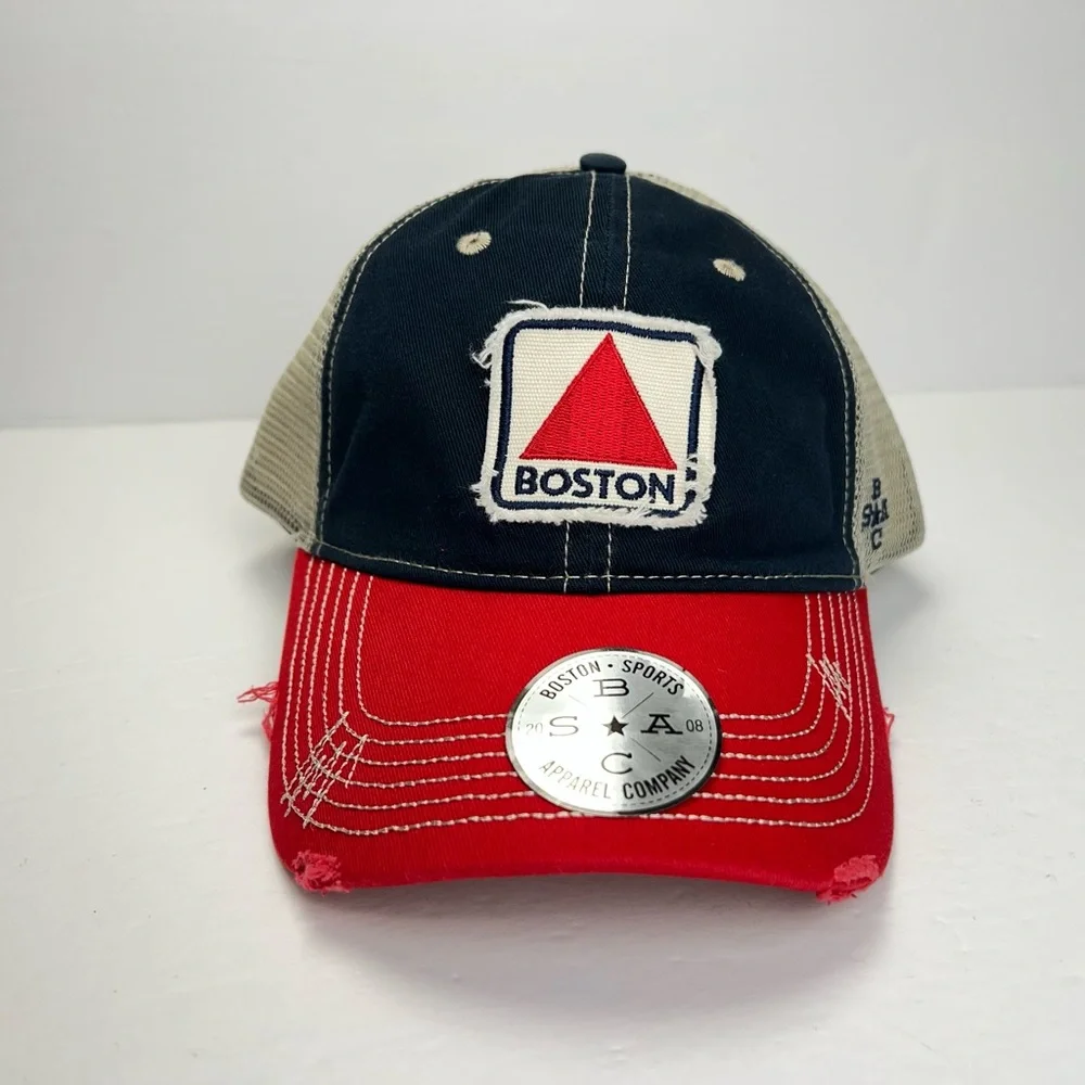 Citgo Boston Trucker Hat Boston Sports Apparel Navy Red Cap Snapback One Size - Picture 2 of 10